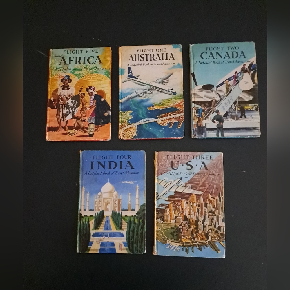 Vintage Travel Adventure Book Set